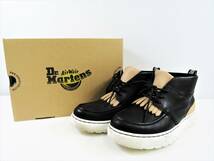 ２５㎝ 相当★ Dr.Martens ドクターマーチン UK6 JEMIMA レザー 3ホール ブラック × ベージュ 黒 ブーツ 靴 中古_画像1