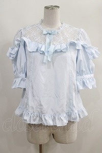 Angelic Pretty Lacy Frill半袖ブラウス 22-10-15-023h-1-BL-AP-L-NS-ZH