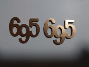 [1 set only ] Fiat abarth ABARTH oriented original design type [695] metal badge left right minute set body color : Gold 