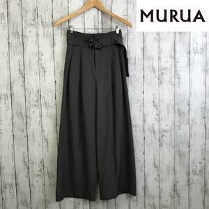 MURUAm Roo attack wide pants 1(S) size high waist. design . nature . style up effect S7-205 USED