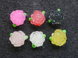  plastic parts handicrafts * accessory parts leaf attaching clear rose parts 6 piece set deco parts 