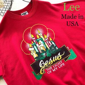 【Lee】【Made in USA】クリスマス 両面プリント 長袖 スウェット アメリカ古着 ビンテージ トレーナー L 