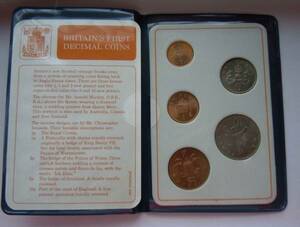 イギリス 5枚セット 1968/71年 BRITAIN'S FIRST DECIMAL COINS