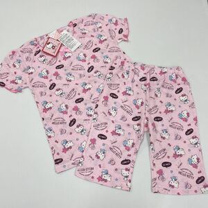  новый товар 17824 Hello Kitty 130cm розовый общий рисунок короткий рукав пижама верх и низ в комплекте девочка Kids Sanrio лето пижама короткий рукав 5 часть длина брюки 