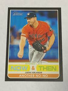 JUSTIN VERLANDER 2020 TOPPS HERITAGE NOW & THEN INSERT METS ASTROS 即決