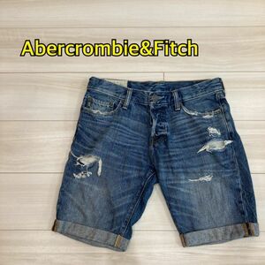 アバークロンビー＆フィッチ Abercrombie＆Fitch ハーフ デニムパンツ ジーンズ 短パン SKINNY 30サイズ 【KY2409】