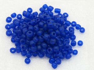 ガラスビーズ(M)　クリアタイプ3x4mm パンジー１　約60個