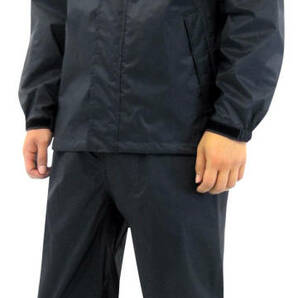 東レコーテックス製高品質日本製生地使用高機能素材軽量透湿防水レインウェアスーツ上下セット黒ブラック 大きい4Lサイズの画像3