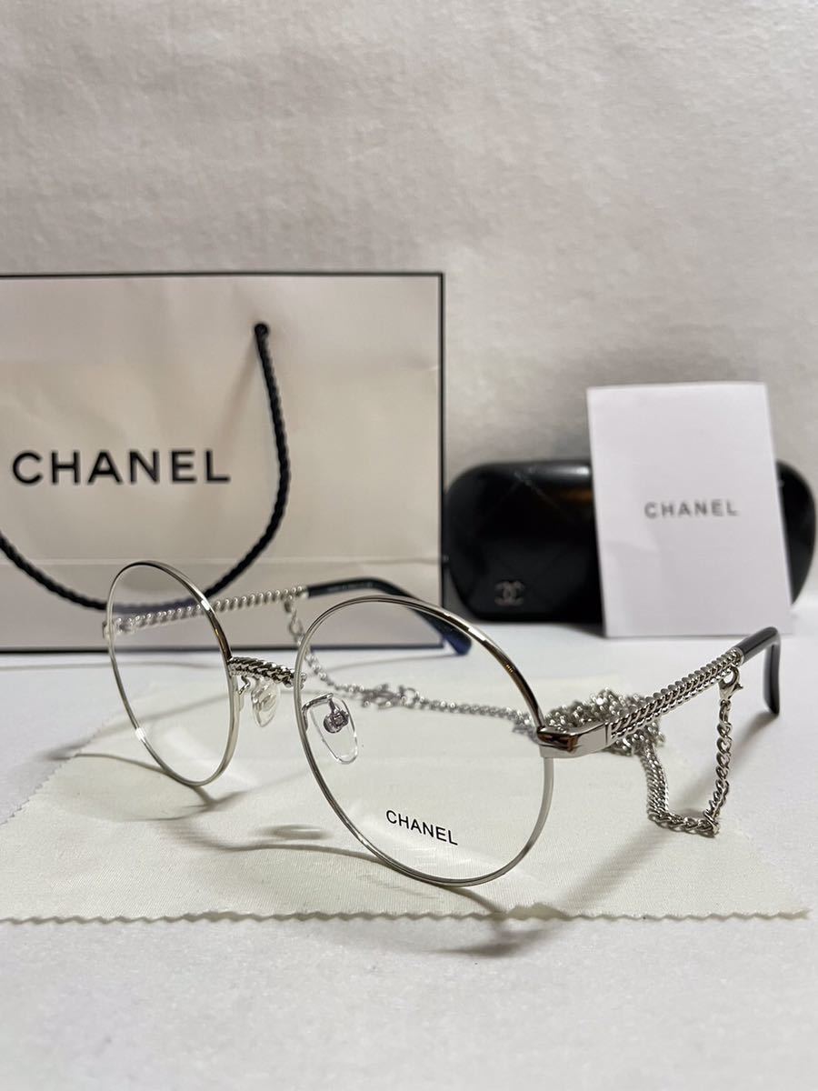 公式ストア CHANEL 眼鏡用フレーム チェーンストラップ付シルバー