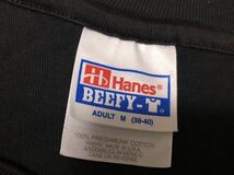 【送料込み】極上1wash 90sFABRIC MADE IN USA メキシコ製 ヘインズHANES黒ブラックTシャツsize M ビリヤードプリント_画像3