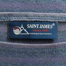 同系色ツートン SAINT JAMES ウェッソン ナス紺×杢ネイビーボーダー バスクシャツ サイズ表記4 M フランス製/セントジェームス_画像7