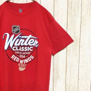 NHL Detroit Redwings デトロイト・レッドウィングス プリント Tシャツ L USA古着 アメリカ古着