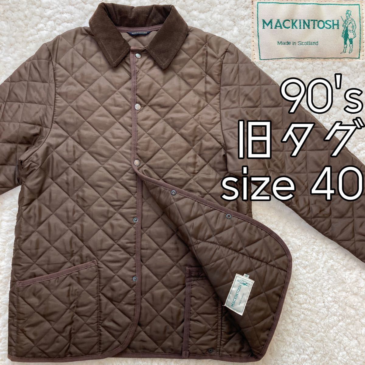 美品 マッキントッシュ キルティングコート ハウスチェック Lサイズ