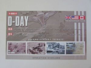 戦争　ガンビア　D-DAY６０周年：1944.6.6　　4種小型シート　2004