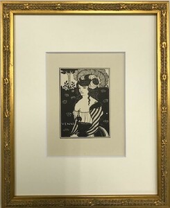 【特価】　≪　　オーブリー・ビアズリー　　≫　　オリジナルラインブロック　　VENUS-TITLE PAGE　　1901年　　AUBREY　BEARDSLEY