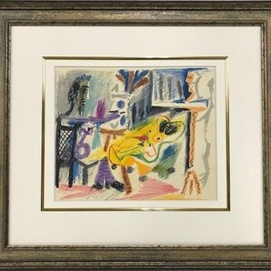 【特価】 ≪ パブロ・ピカソ ≫ オリジナルリトグラフ【石版画】 THE ARTIST AND HIS MODEL 19.4.63 1963年 PABLO PICASSO