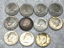 海外古銭　ハーフダラー銀貨　１１点 　ケネディー リバティコイン　送料無料_画像1
