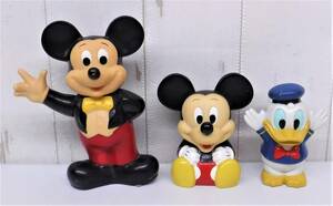 当時物 ＊レトロ貯金箱 ＊DISNEY 3点セット ＊ミッキーマウス ドナルドダック ＊ソフビ プラスチック ＊ウォルトディズニー ＊コレクション