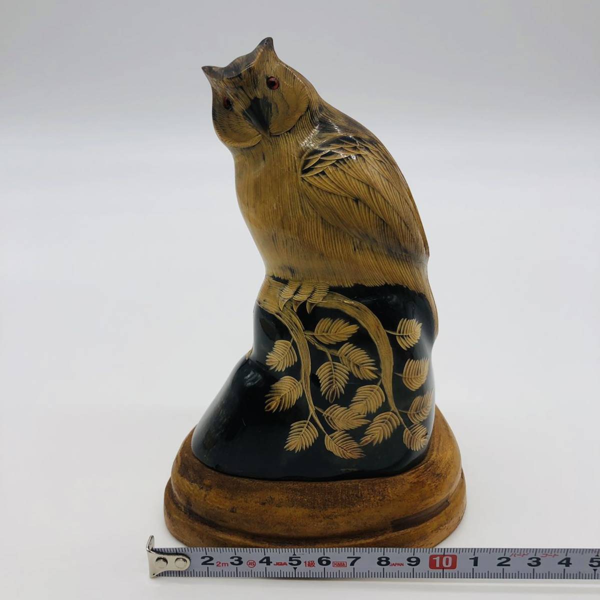 木彫フクロウ置物漆塗工芸品縁起物インテリアC1 | JChere雅虎拍卖代购