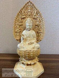 極上品 仏教美術 観音菩薩 精密彫刻 仏像 手彫り 木彫仏像 仏師手仕上げ品