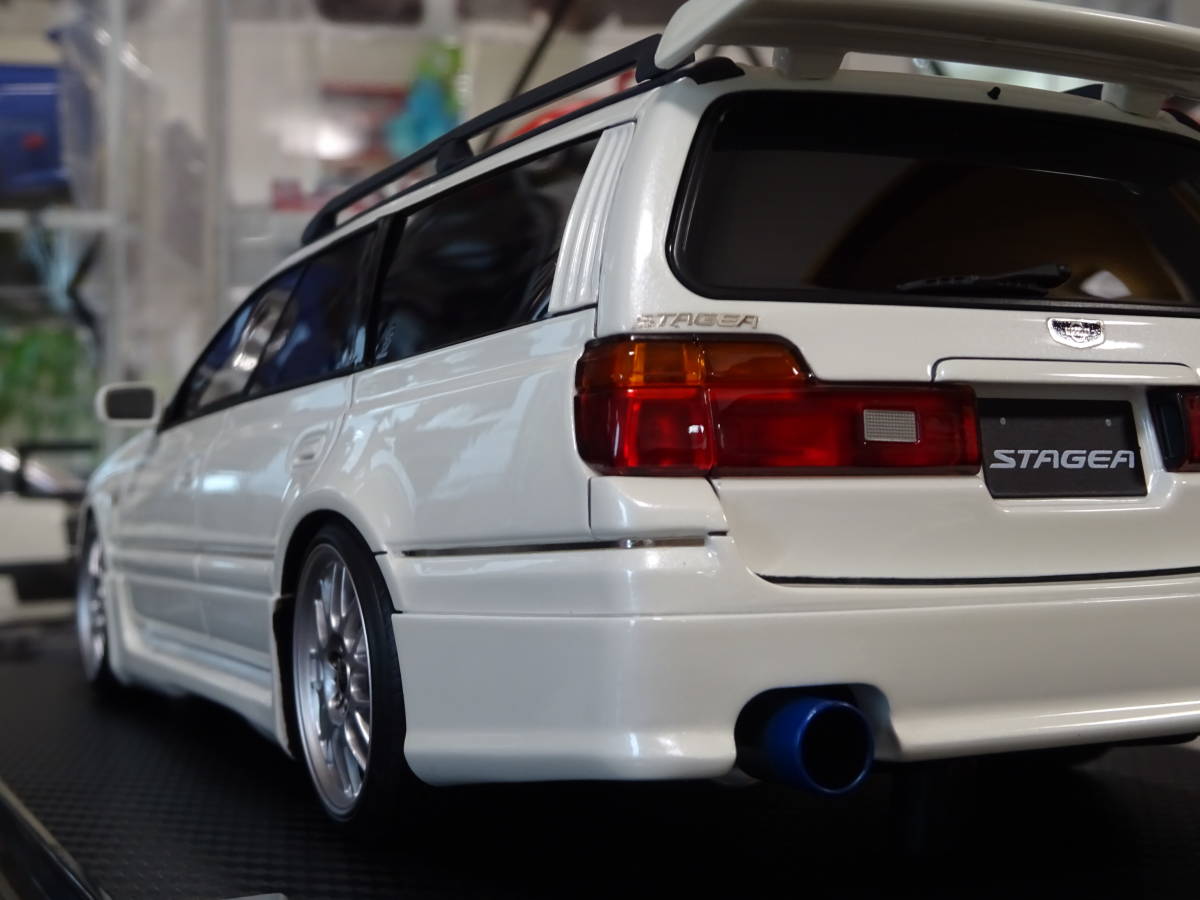 ☆180台限定☆IG2885☆1/18 Nissan STAGEA 260RS (WGNC34) Pearl White☆18inch BBS RG-R type (シルバー)にローダウン仕様☆ステージア☆
