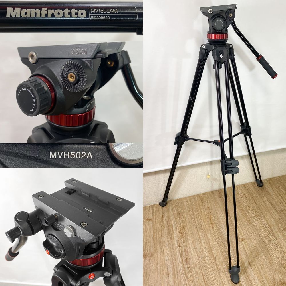 人気の福袋 超人気の 極美品 三脚セット Manfrotto MVT502AM MVH500A