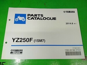 ●　全国送料無料♪　パーツリスト　パーツカタログ　PARTS LIST PARTS CATALOGUE　YZ250F（1SM7）　2014.8発行版