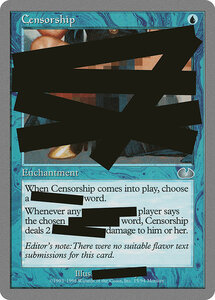 MTG ■青/英語版■ 《Censorship》▲銀枠▲ Unglued UGL