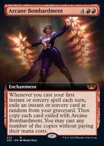 MTG ■赤/英語版■《秘儀の砲撃/Arcane Bombardment》★拡張アートFOIL★ ニューカペナの街角 SNC 　