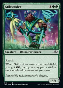 MTG ■緑/英語版■ 《Stiltstrider》★ギャラクシーFOIL★ Unfinity UNF