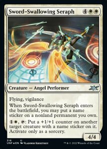 MTG ■白/英語版■ 《Sword-Swallowing Seraph》★ギャラクシーFOIL★ Unfinity UNF