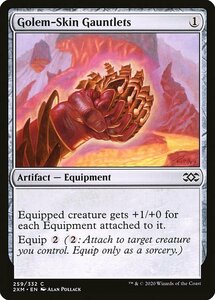 MTG ■無/英語版■ 《ゴーレム皮の篭手/Golem-Skin Gauntlets》★FOIL★ ダブルマスターズ 2XM