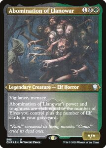 MTG ■金/英語版■ 《ラノワールの異形/Abomination of Llanowar》★エッチングFOIL★統率者レジェンズ　CMR