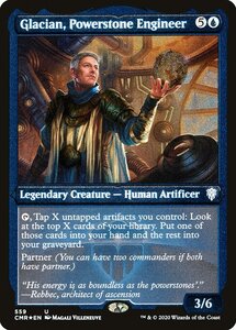 MTG ■青/英語版■ 《パワーストーンの技師、グレイシャン/Glacian, Powerstone Engineer》★エッチングFOIL★統率者レジェンズ　CMR