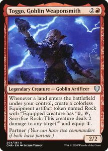 MTG ■赤/英語版■ 《ゴブリンの武器職人、トッゴ/Toggo, Goblin Weaponsmith》★FOIL★ 統率者レジェンズ　CMR