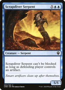 MTG ■青/英語版■ 《屑鉄潜りの海蛇/Scrapdiver Serpent》★FOIL★ 統率者レジェンズ　CMR