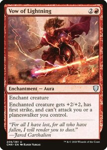 MTG ■赤/英語版■ 《稲妻の誓約/Vow of Lightning》統率者レジェンズ　CMR