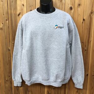 Champion ECO /チャンピオン メンズXL 長袖 スウェット トレーナー 裏起毛 トップス ロゴ刺繍 PEGASUS グレー スポーツ アメカジ USA古着