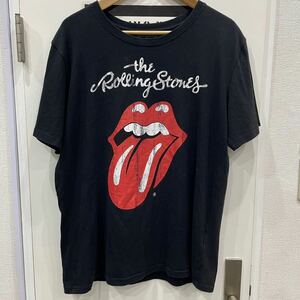 Rolling Stones ローリングストーンズ ロゴ 半袖 Tシャツ ロック バンド 黒 ブラック 3L