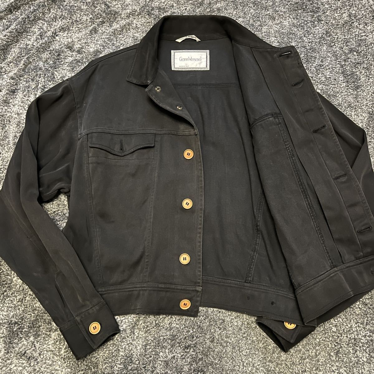 size50 ジャンニヴェルサーチ ピュアシルク製ジャケットコート 起毛 再入荷送料無料 gianni versace ジャンニヴェルサーチ コート オーバーサイズコート その他