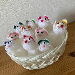 毛糸手作り猫10個のみ（カゴ付きの場合＋400円）ハンドメイド