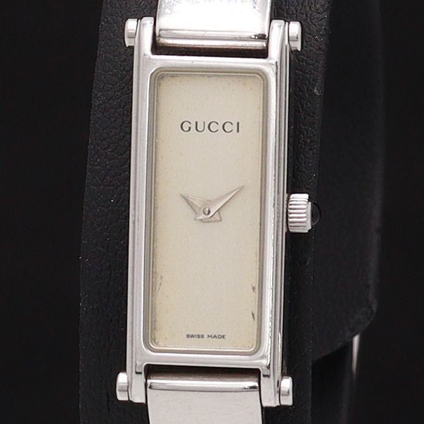 ブランドを選択する 【動作OK】GUCCI 1500L シルバー レクタンギュラ 腕時計 グッチ 腕時計(アナログ)