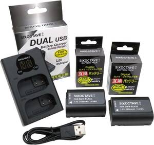 DMW-BLK22 Panasonic パナソニック 互換バッテリー 2個と 互換デュアルUSB充電器 の3点セット