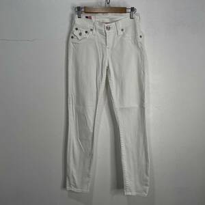 * бесплатная доставка *TRUE RELIGION* True Religion * белый обтягивающий брюки *W24*BROOKLYN*J22