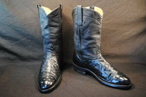  the highest quality special order custom boots black Ostrich low pa- boots 10.5D