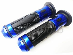 YZF-R1 YZF-R6 YZF-R25 YZF-R3 YZF-R125 FZR250/R FZR400/R TZR/250R/400R 汎用 Dy アルミ ハンドル ラバー グリップ バーエンド 青