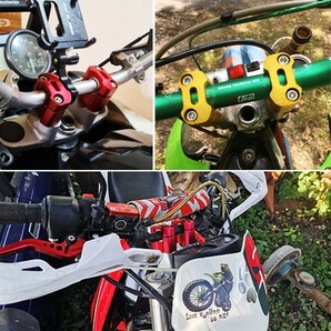 250TR Dトラッカー125 Dトラッカー150 Dトラッカー250/X 汎用 アルミ 変換 トップブリッジ ハンドル/クランプ アップハン 青 22.2mm 28mmの画像6