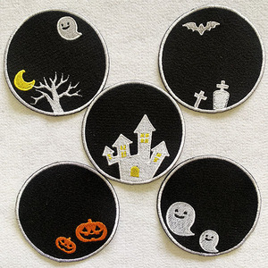 【送料無料】Halloween ハロウィン 刺繍 コースター 5点セット フェルト/飾り/パーティー/祭り