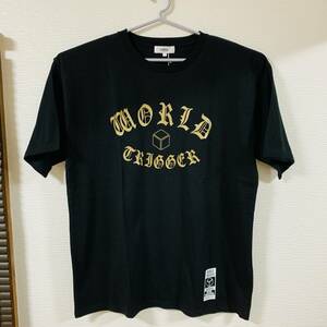 WORLD TRIGGER (ワールドトリガー) - MEN 半袖Tシャツ XLサイズ 黒色 週刊少年ジャンプ 集英社 草原大介 (タグ付き新品未着用品)