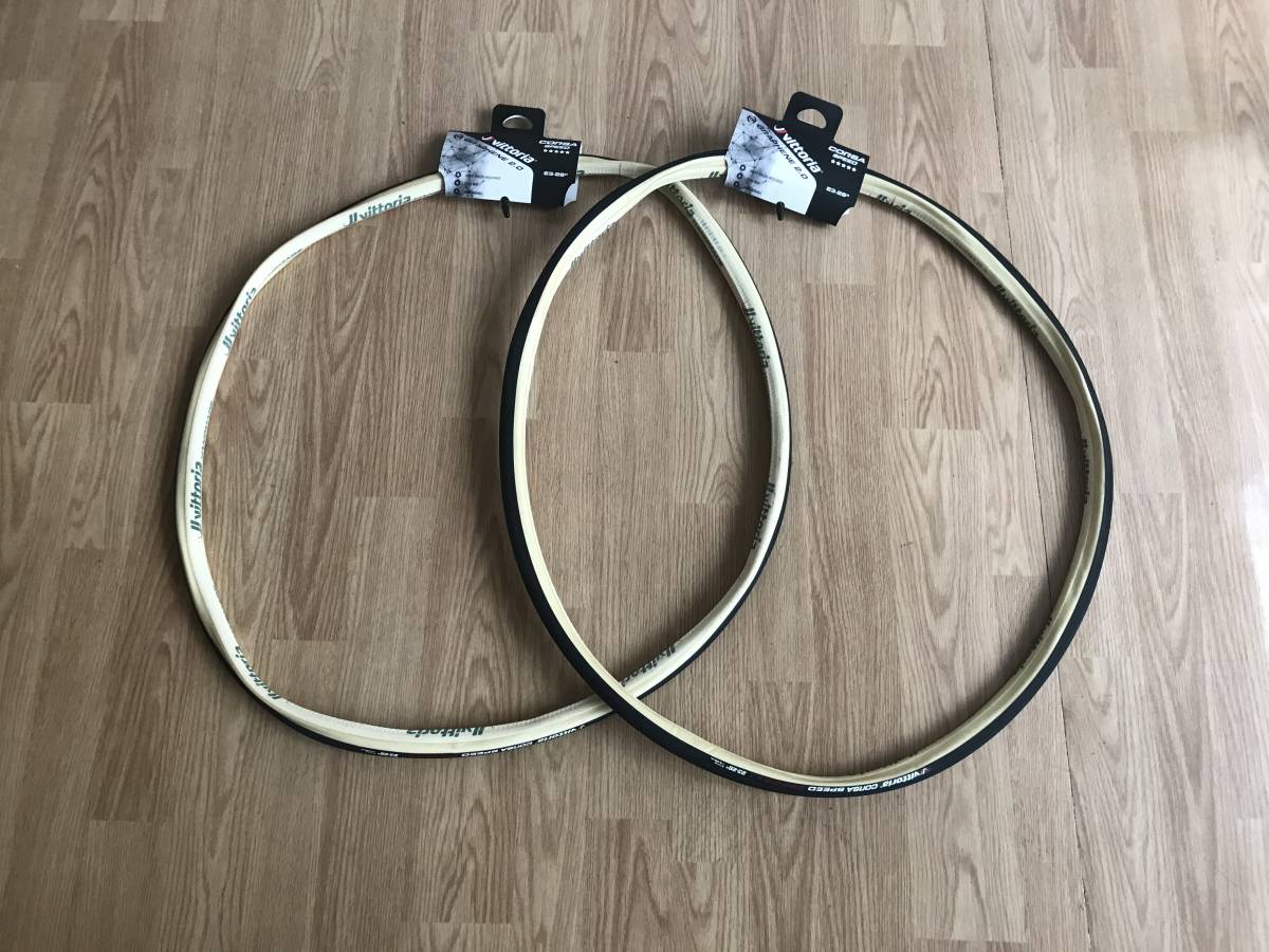 2本セット CORSA SPEED GRAPHENE2.0 23mm ブラック/タン TUBELAR Vittoria コルサスピード ヴィットリア ビットリア チューブラー